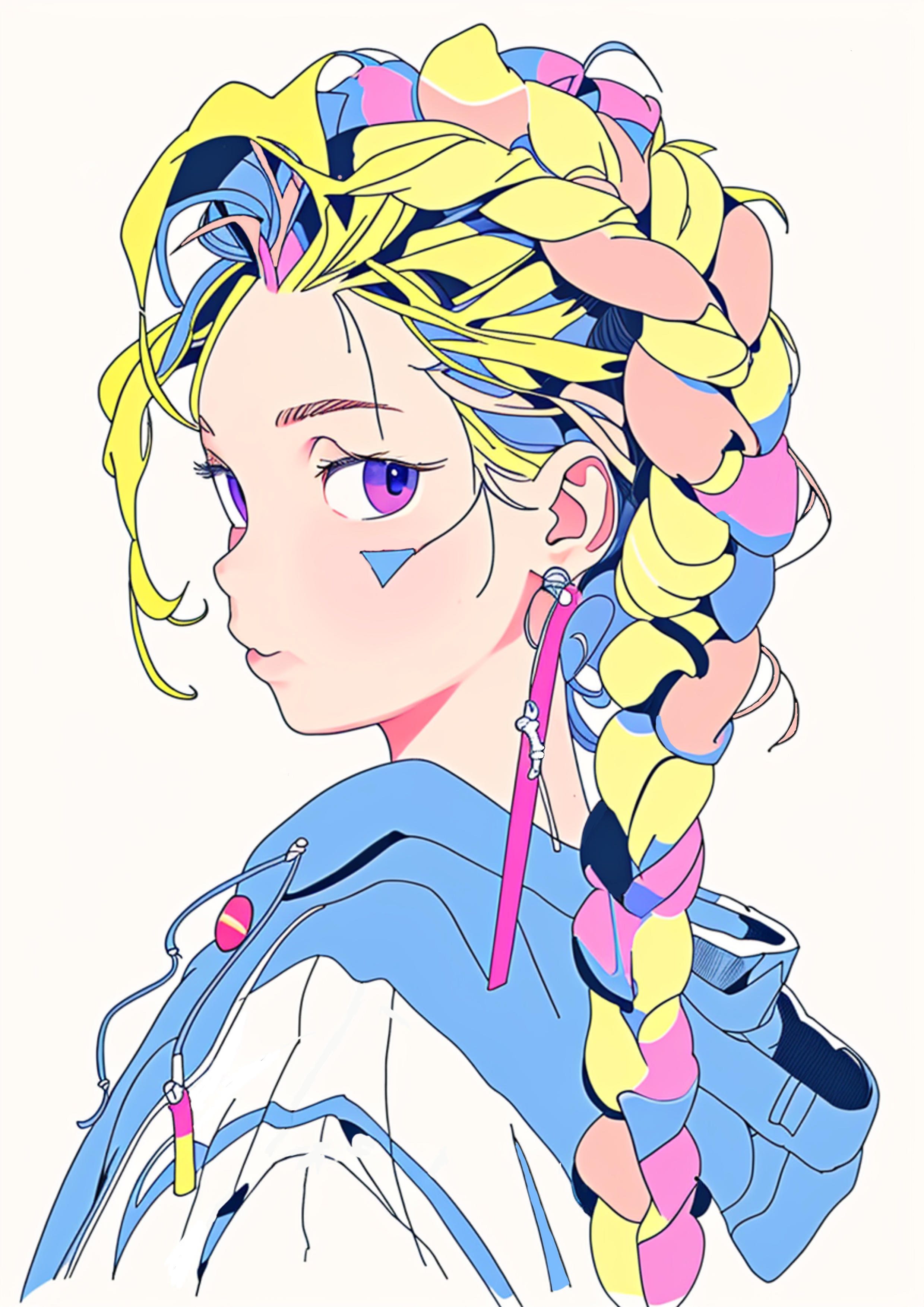 彩辫少女